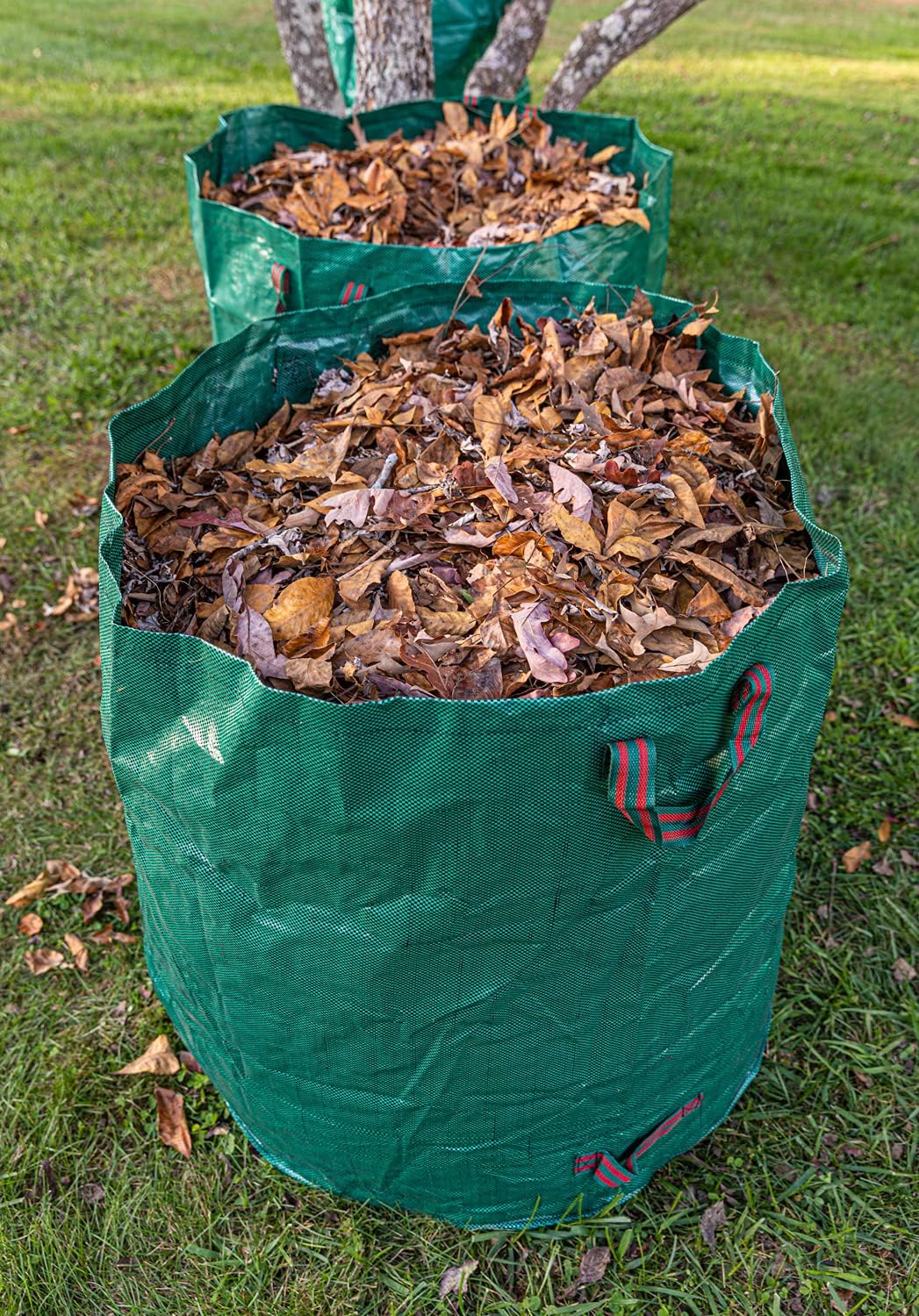 Gardzen 3-Pack 72 Gallon Yard Waste Bags, Reusable Heavy Duty Collapsible Garden Leaf Bags with