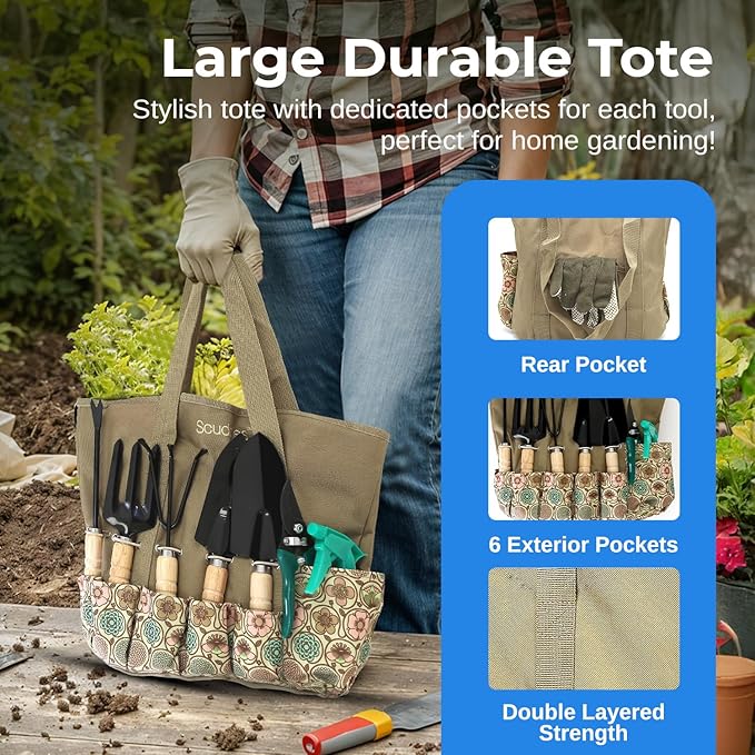scuddles Gardening Tools for Women Stainless Steel Gardening Tools - Gardening Kit Garden Tools for
