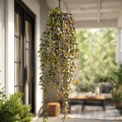 Artificial Hanging Plant 2 Pcs Faux Plant Ivy Vine Faux Eucalyptus Vines Fake Potted Greenery for
