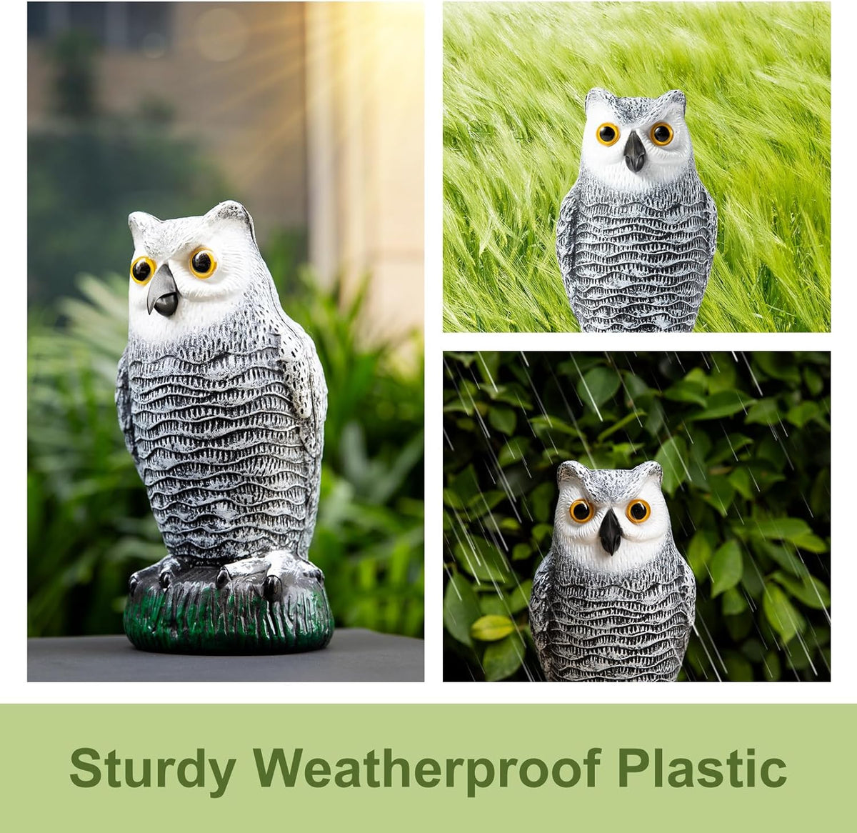 OFFO Bird Scare Devices Plastic Owl Scarecrow for Halloween Decorations Outdoor Garden, Yard, Pool