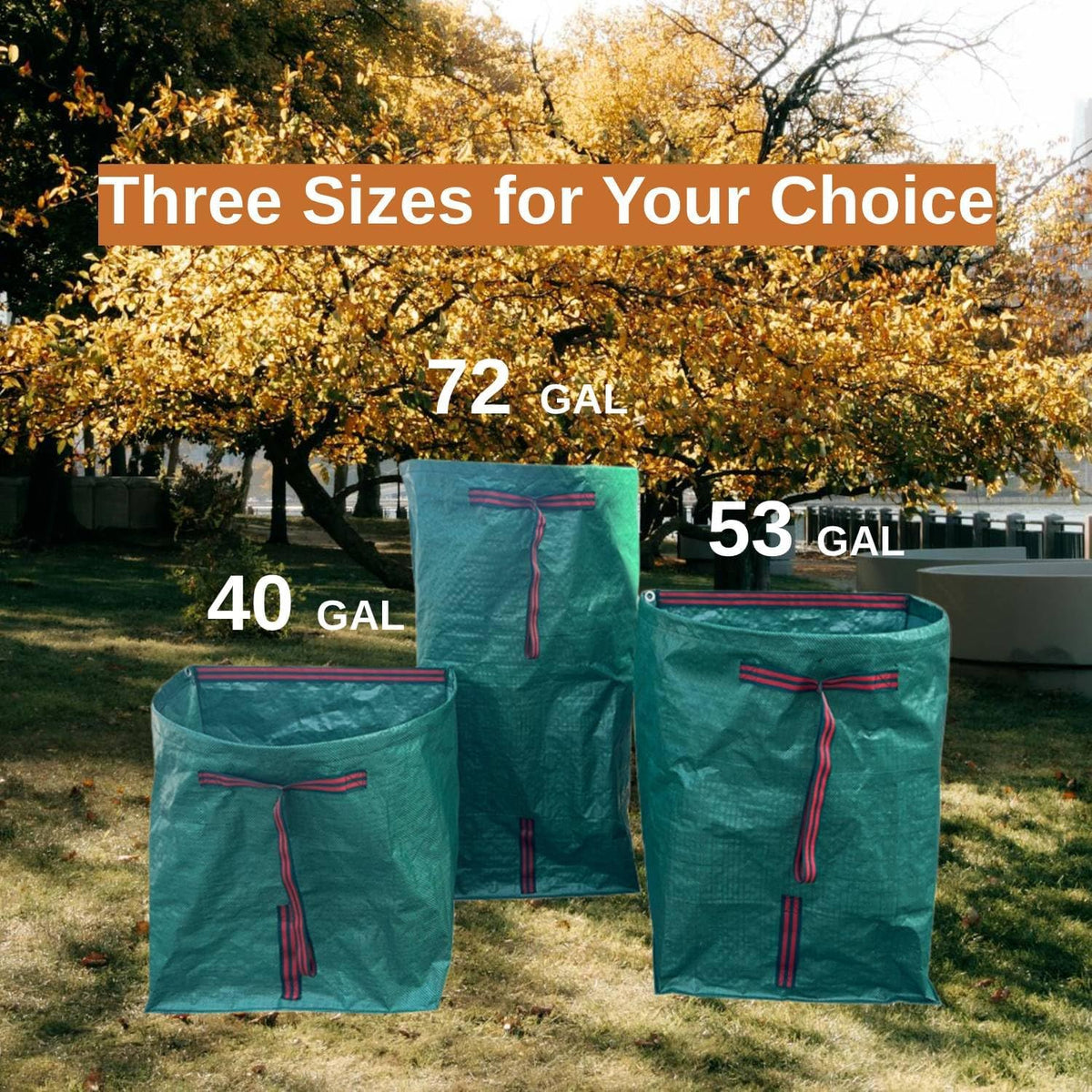4-Pack leaf collectors,Large Yard Dustpan-Type 53-Gallon Garden Bag for Collecting Leaves，Reuseable