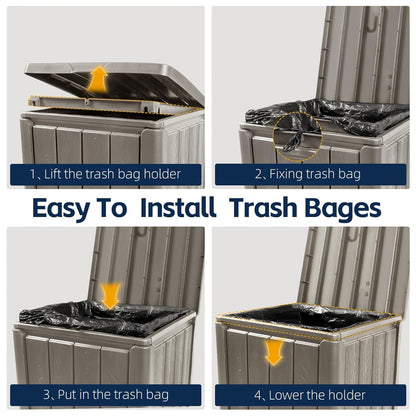 23 Gallon Outdoor Trash Can Waterproof Resin Garbage Can with Lid Outside Trash Bin for Porch