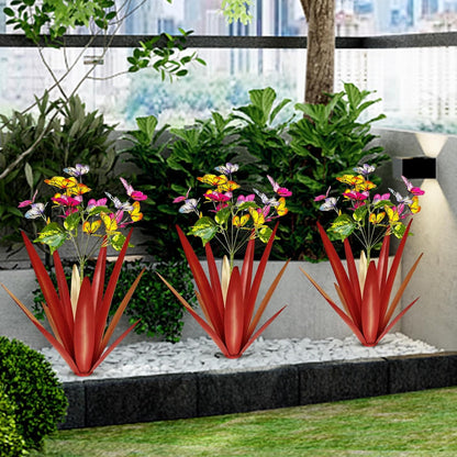 TOMBABY Garden Outdoor Butterfly Enlarge Thickened Wind Resistant Metal Agave Garden Art Metal