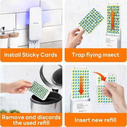 Mosalogic Fruit Fly Traps for Indoors Gnat Trap for House Indoor-600 Sqft Protection Area UV Fly