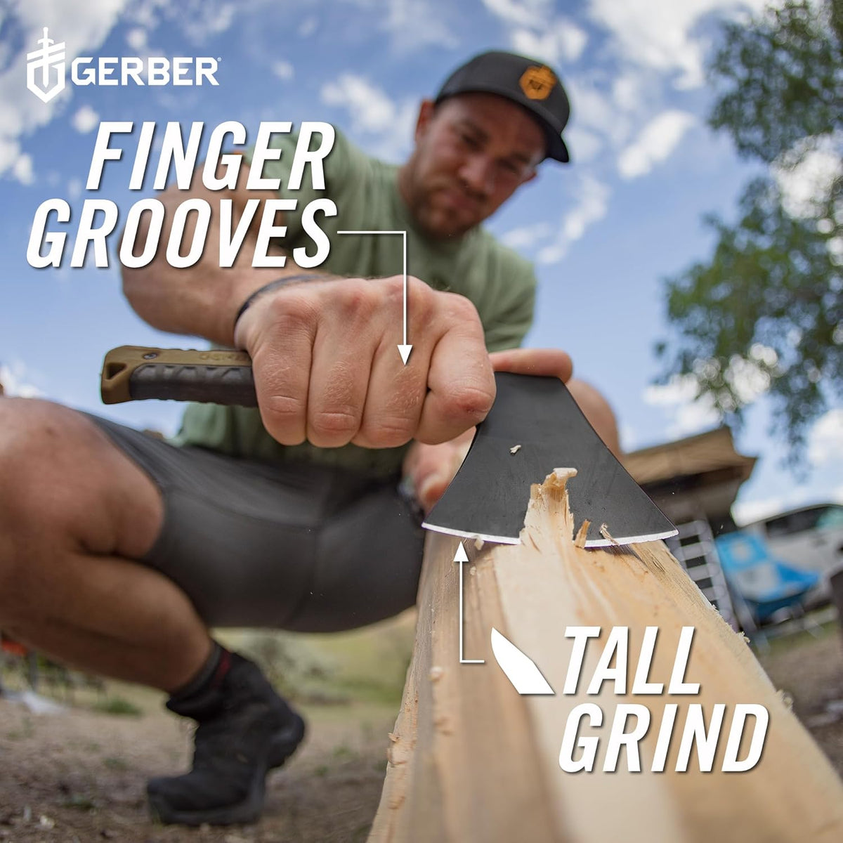 Gerber Gear Pack Hatchet - 3.5" Steel Blade Axe with Full Tang - Survival, Bushcraft and Camping