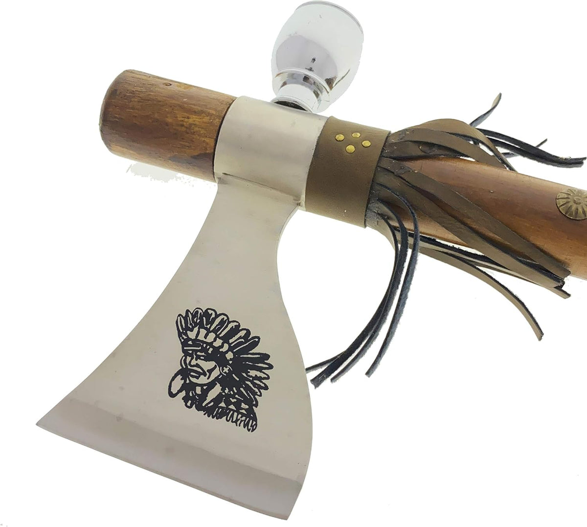 PS 19" Tomahawk Axe Hatchet with Pipe Function. for Camping, Home Decoration, Outdoor Sports Uses
