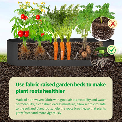 2 Pack Fabric Raised Garden Bed 6FTx3FTx1FT Plant Grow Bags Large Oval Garden Grow Bags Breathable