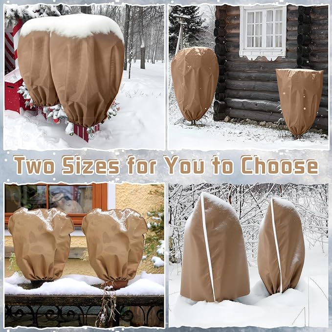 6 Pcs Plant Covers Freeze Protection Reusable Plant Protector with Zipper Frost Cloth Warm