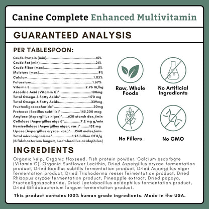 Wholistic Pet Organics Canine Complete - Dog Multivitamin Powder - 4 Lb - Daily Dog Vitamins and