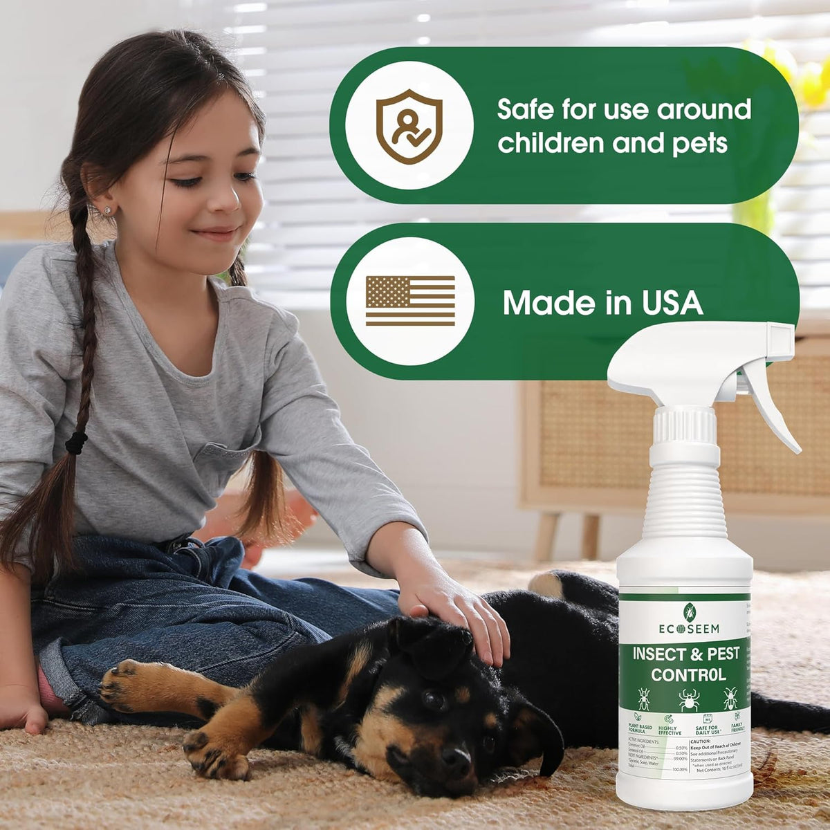 Insect & Pest Control Spray – Natural Essential - Bug Killer & Insect Repellent, Kills Ant
