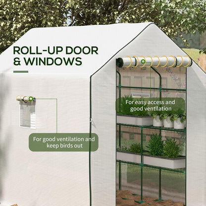 Outsunny 4.6' x 4.7' Portable Greenhouse, Water/UV Resistant Walk-in Small Outdoor Green House with