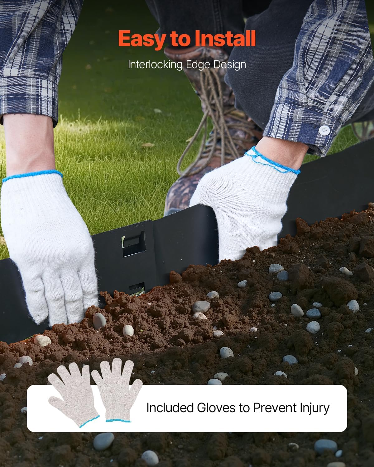 VEVOR Steel Landscape Edging, 5 Packs 39 x 5 in Rust-Resistant Metal Landscape Edging, Bendable