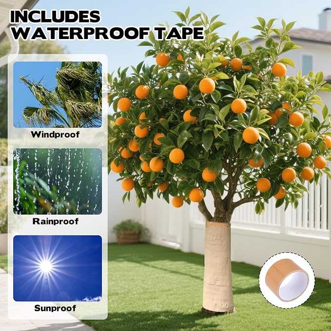 328 Ft Paper Tree Wrap for Damaged Bark, 3.15" Weather Resistant Tree Trunk Protectors Wraps to