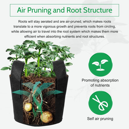 JERIA 12-Pack 30 Gallon, Vegetable/Flower/Plant Grow Bags, Aeration Fabric Pots with Handles