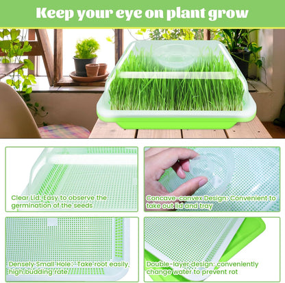 Legigo 5 Pack Seed Sprouter Trays with Lids- Soil-Free Cultivation Germination Tray, BPA Free Micro