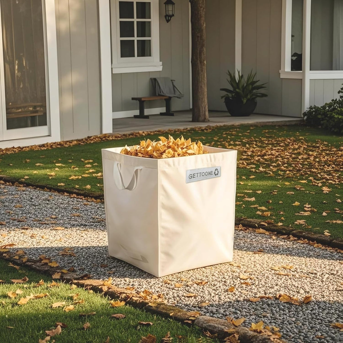 Lawn Bags for Yard Waste | Heavy-Duty Collapsible Leaf Bag, 24 Gallon Reusable Garden Clippings