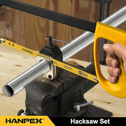 12in. High-Tension Hacksaw Frame with 5pcs Extra Bi-metal Blades, Hand Saw Suitable for Metal