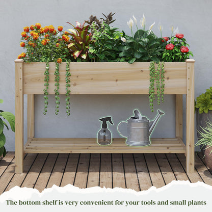 Wooden Planter Elevated Wooden Raised Garden Bed with Legs Planter Box