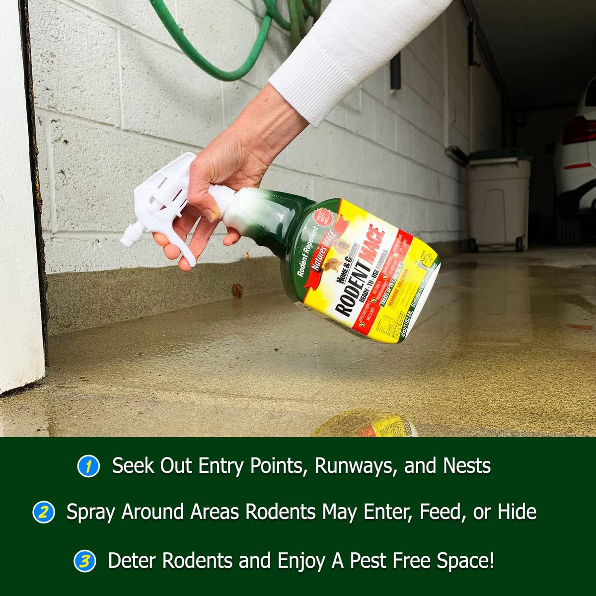 Nature's MACE 1 Gal Rodent Repellent Spray, Mouse & Rat Control for Car Engines, Repel Mice, Indoor