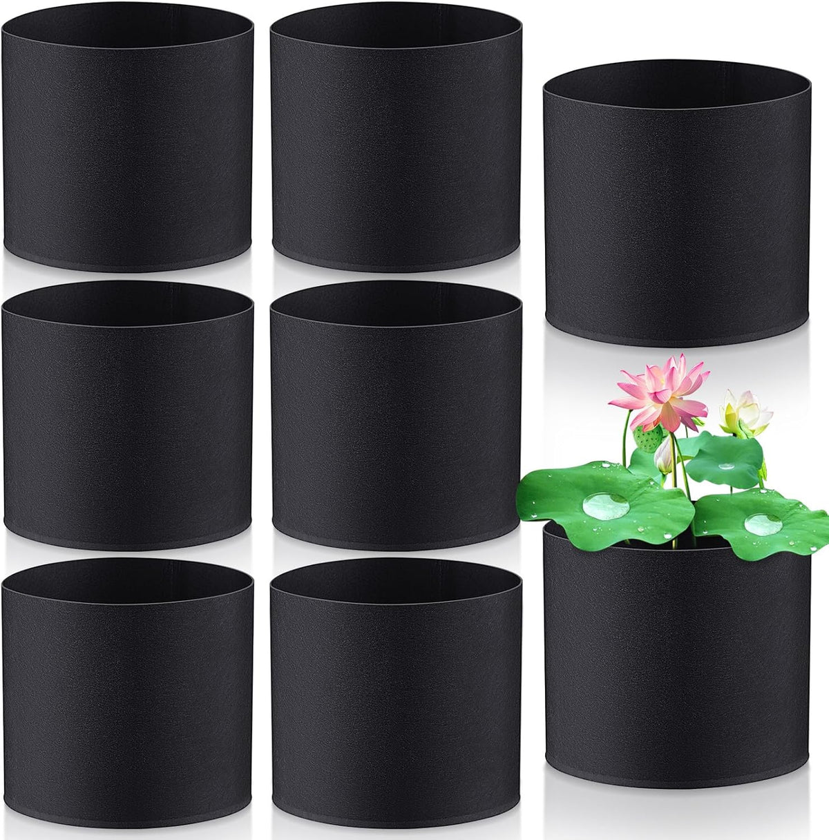 Norme 8 Pcs Aquatic Plant Pots for Pond, Pond Plant Baskets Heavy Duty Fabric Pots for Garden