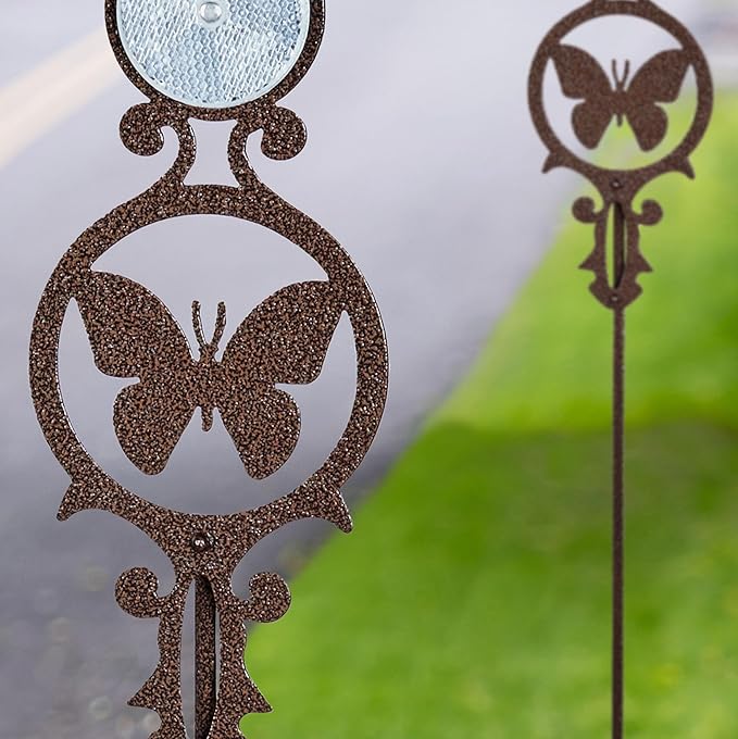 Touch of Class Pathways Reflective Driveway Marker Stake Set of Two for Outdoor Use | Butterfly