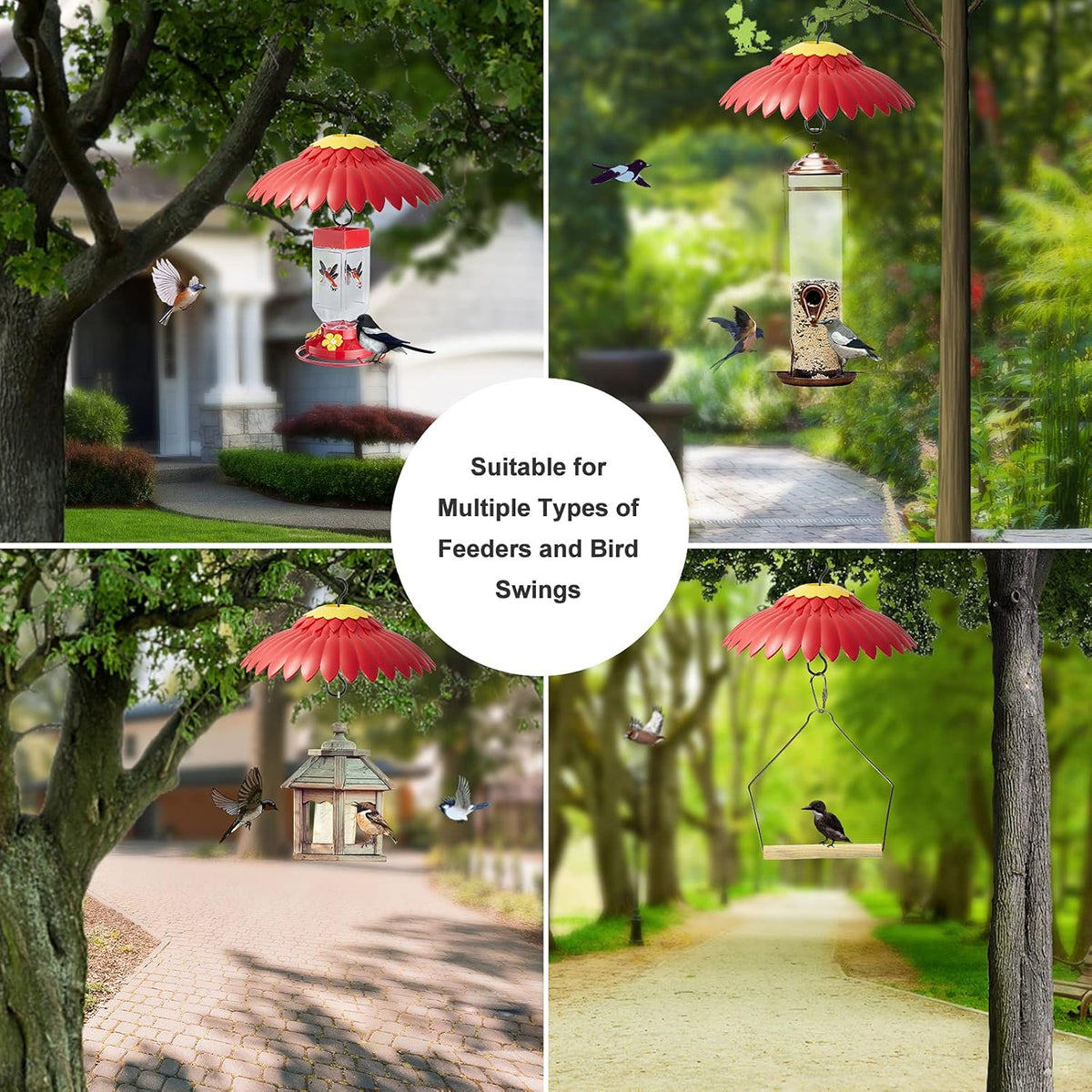Squirrel Baffle Hummingbird Feeder Shade Cover Dome Shield Hang from Bird Feeders for Outdoors