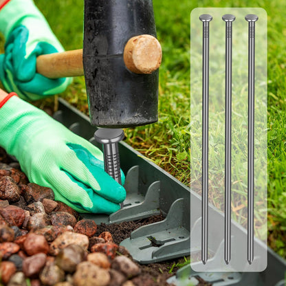 Nuenen 100 Metal Heavy Duty Stakes 12 Inch Landscape Anchoring Spikes Garden Edging Spikes for