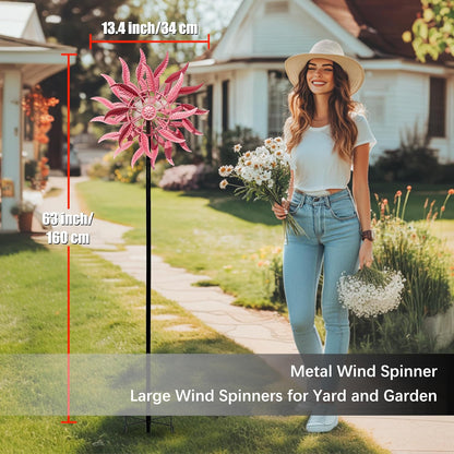 SenflameLarge Outdoor Metal Wind Spinner,Two-Way Wind Sculptures,360 Degrees Kinetic Wind Spinners