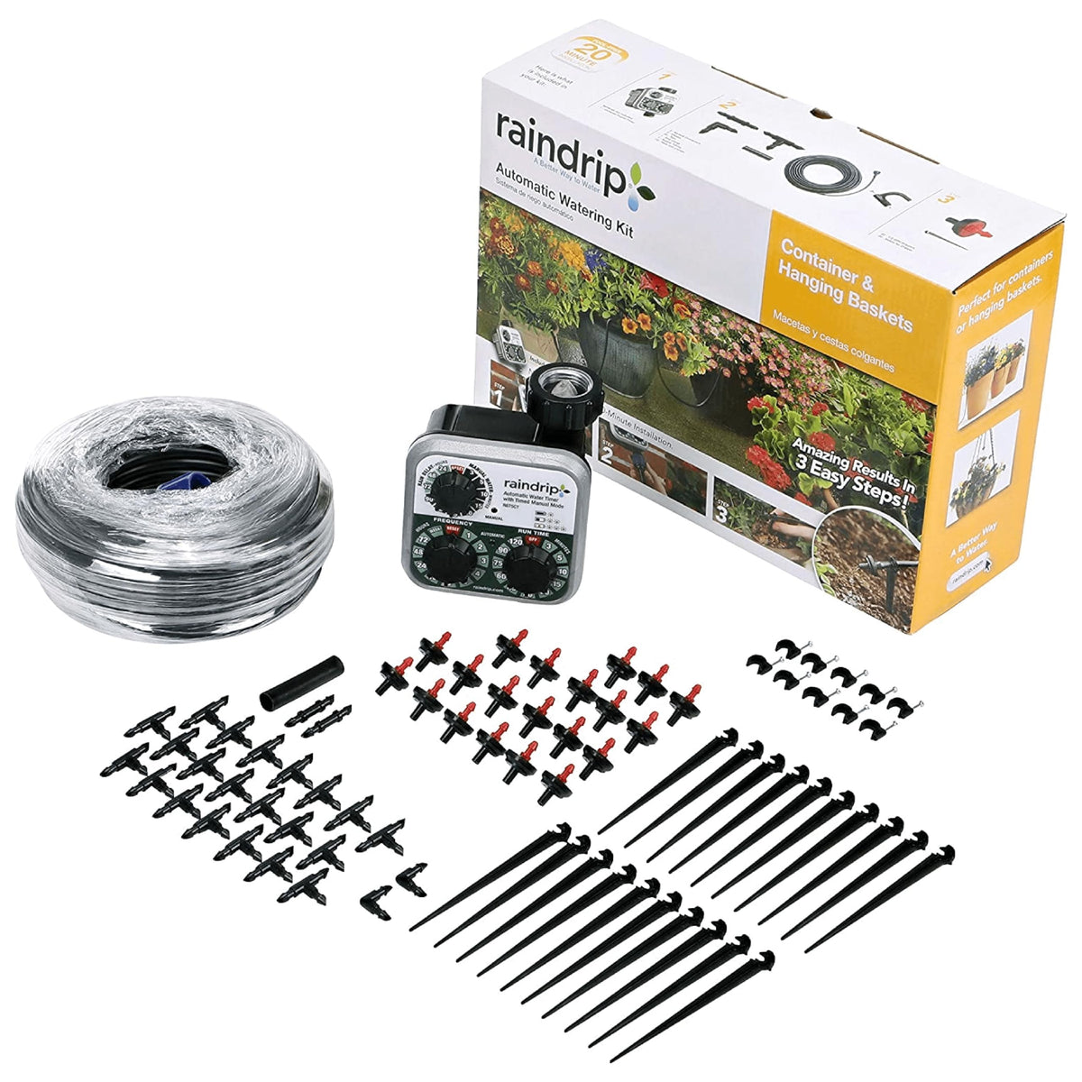 Raindrip R560DP Drip Watering System, Automatic Drip Irrigation System with Timer for Containers