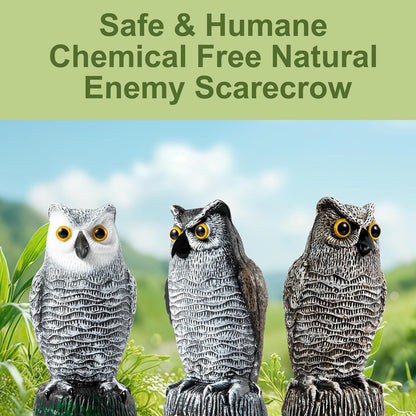 OFFO Bird Scare Devices Plastic Owl Scarecrow for Halloween Decorations Outdoor Garden, Yard, Pool