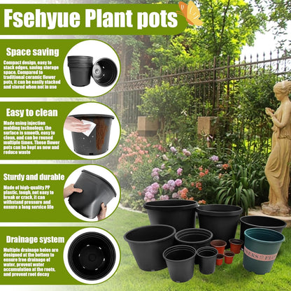 5 Gallon Nursery Pots Plastic Container Injection Molded Pot for Plants Flexible with Drainage