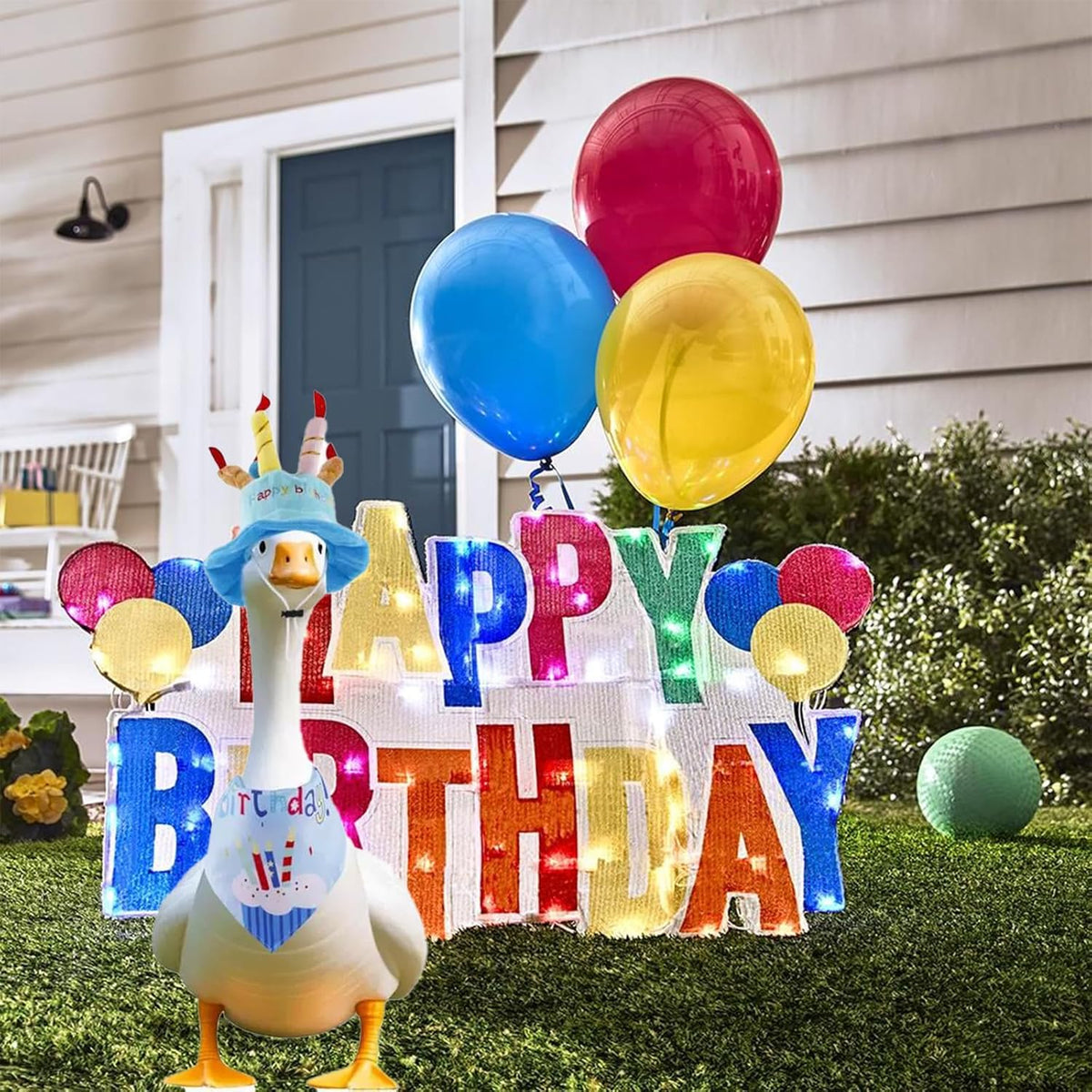 Porch Goose Outfits for 23" Plastic Porch Goose Birthday Outfit Goose Clothes for Cement Goose for