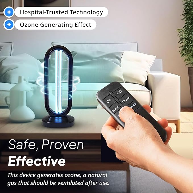 Swissklip HaloUV, Mold Remover, Home Disinfection Device, Dust Mites Remover, UV Light Sanitizer