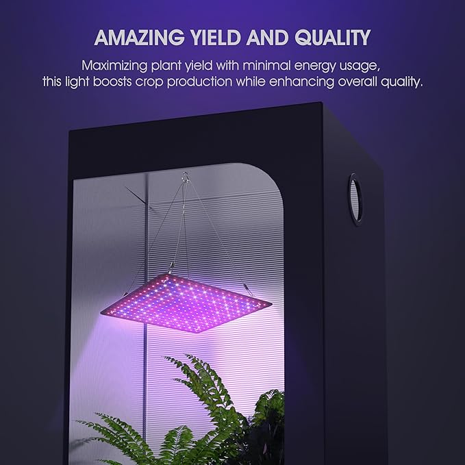 2 Pack LED Grow Light Panel 200W Lamp for Indoor Plants, Full Spectrum with White Blue Red UV IR