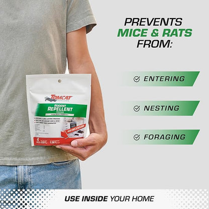 Tomcat Repellents Rodent Repellent Pouches, Ready-to-Use, Inside Rodent Prevention with Essential