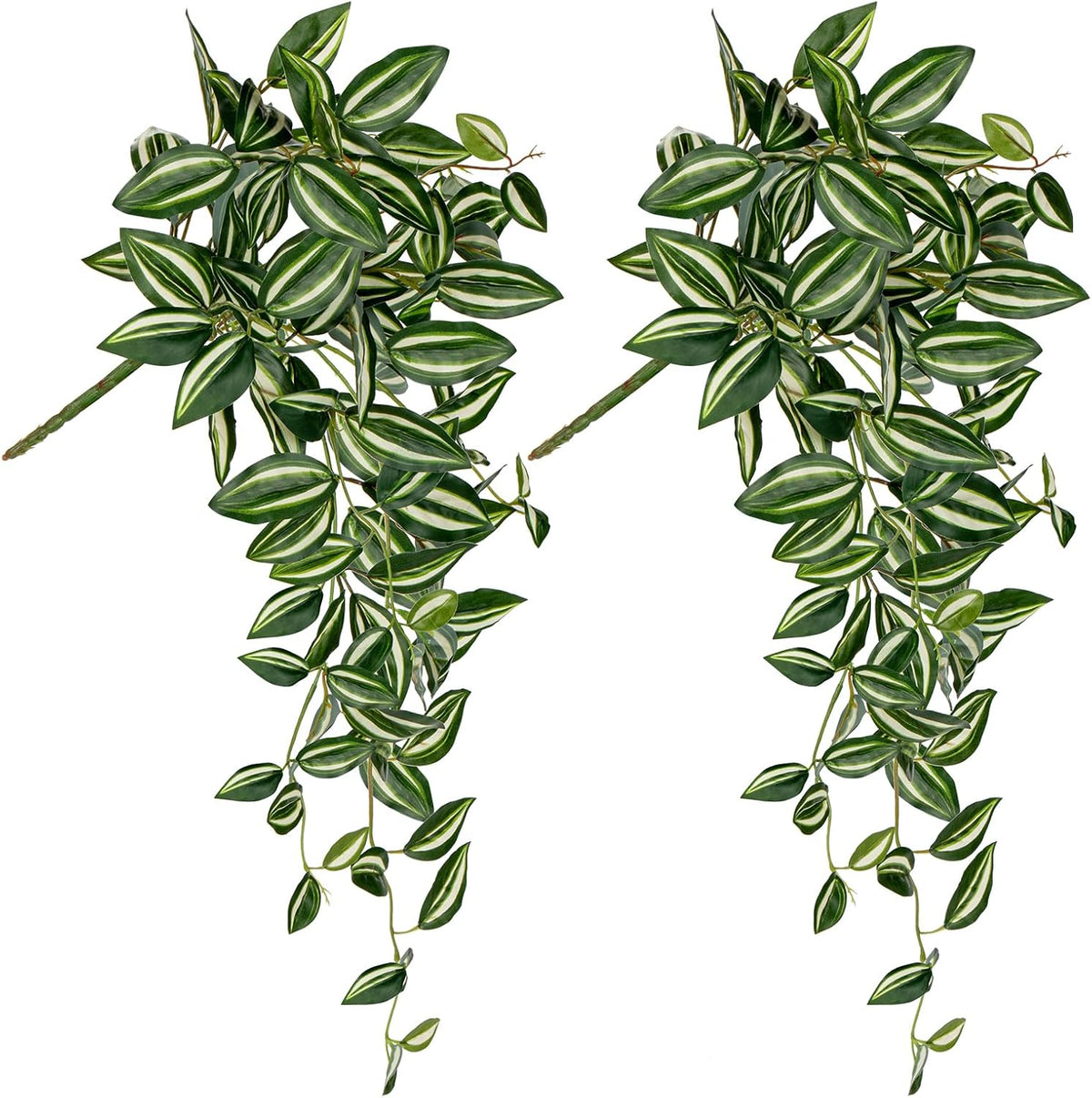 DILATATA Fake Hanging Plants Artificial Hanging Plants 26" Faux Wandering Jew Hanging Leaves Plants