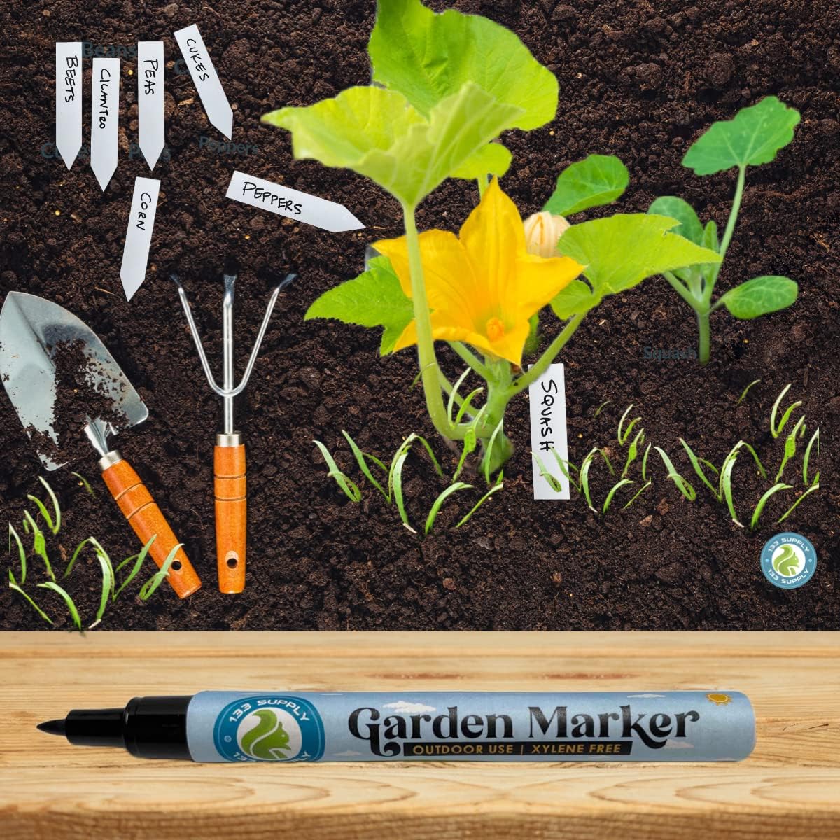2 Pack Garden Marker Pen Permanent Markers Black (UV Fade Resistant Marker Pens for Plant Markers
