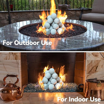 Skyflame 2" Fireplace Balls for Gas Fireplace, 25-Pack Round Ceramic Ball Set for Indoor/Outdoor