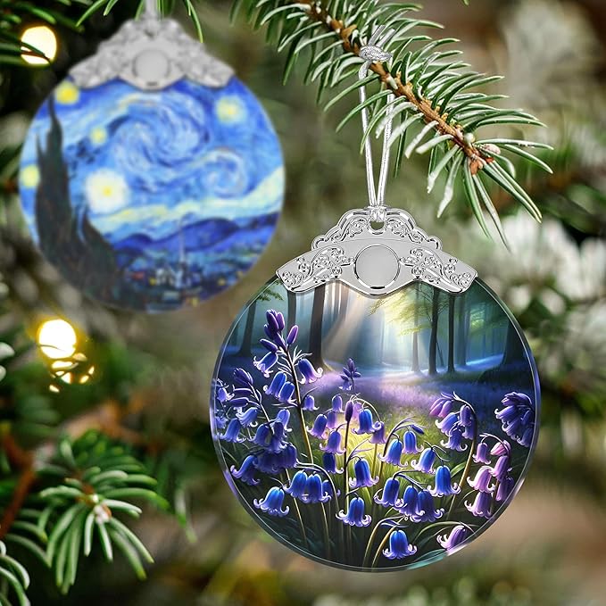Bluebell Stained Glass Orament - Christmas Ornament - Christmas Decorations for Tree - Holiday