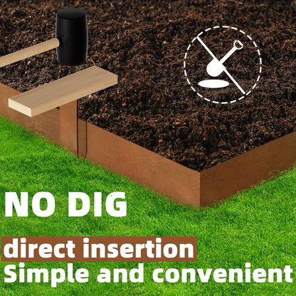 Weathering Steel Edging 6 Pack 40" L x 8" H Depth Corten Steel Landscape Edging Kit Rust Patina