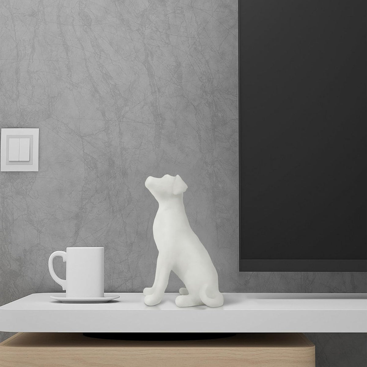 The Labrador Sculpture 11.5x7x5.5 inches, Dog Statues for Home Decor Accents, White Lab Retriever