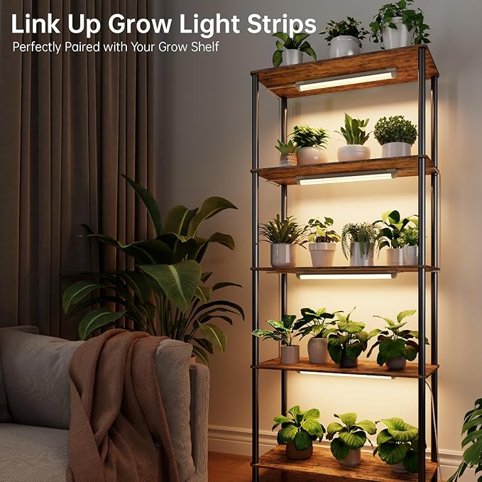 Bstrip T8 Grow Light, 1.4FT 108W (6 x 18W) Plant Lights for Indoor Growing, Full Spectrum with