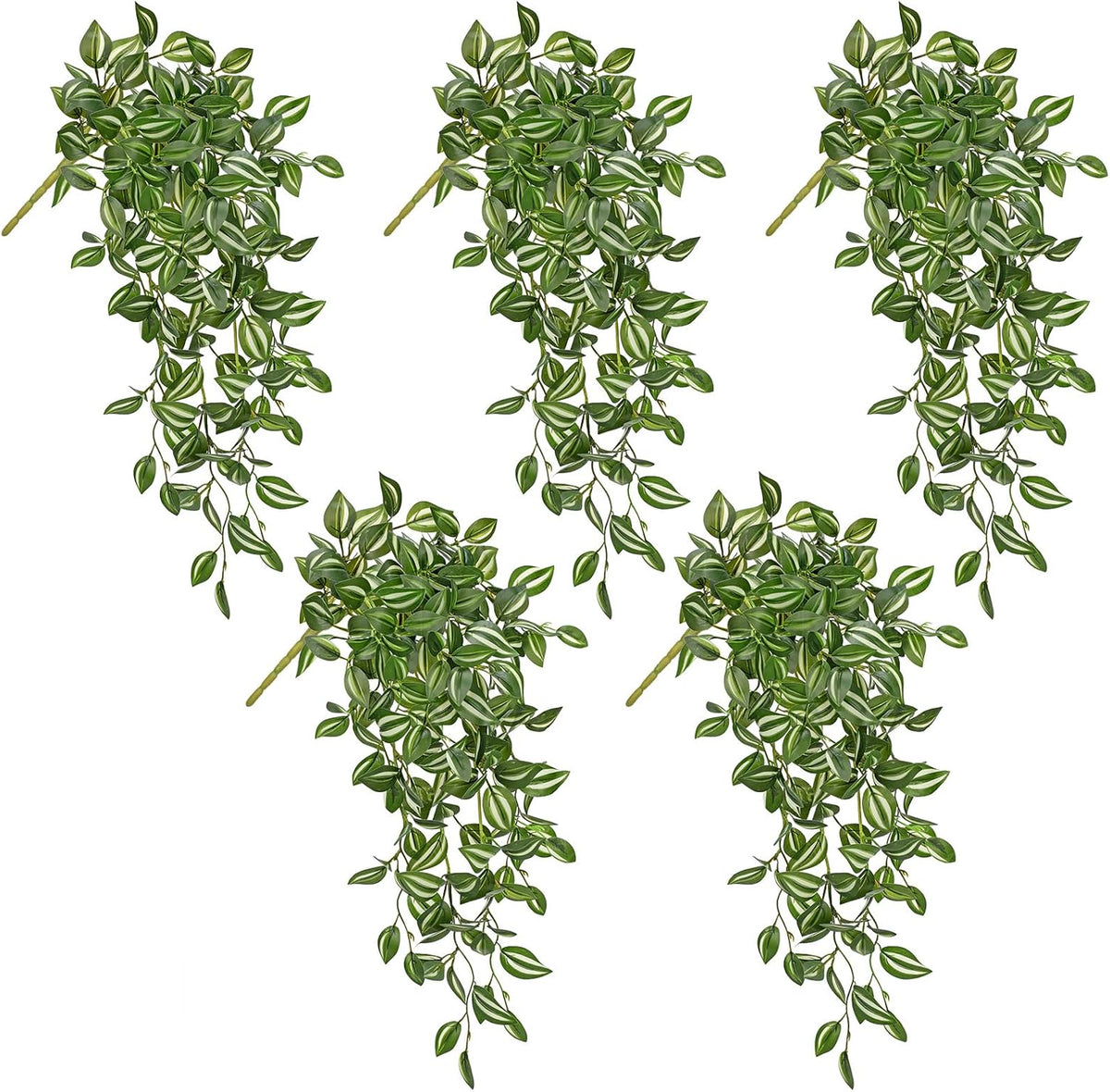 DILATATA Fake Hanging Plants Artificial Hanging Plants 22" Faux Wandering Jew Hanging Leaves Plants