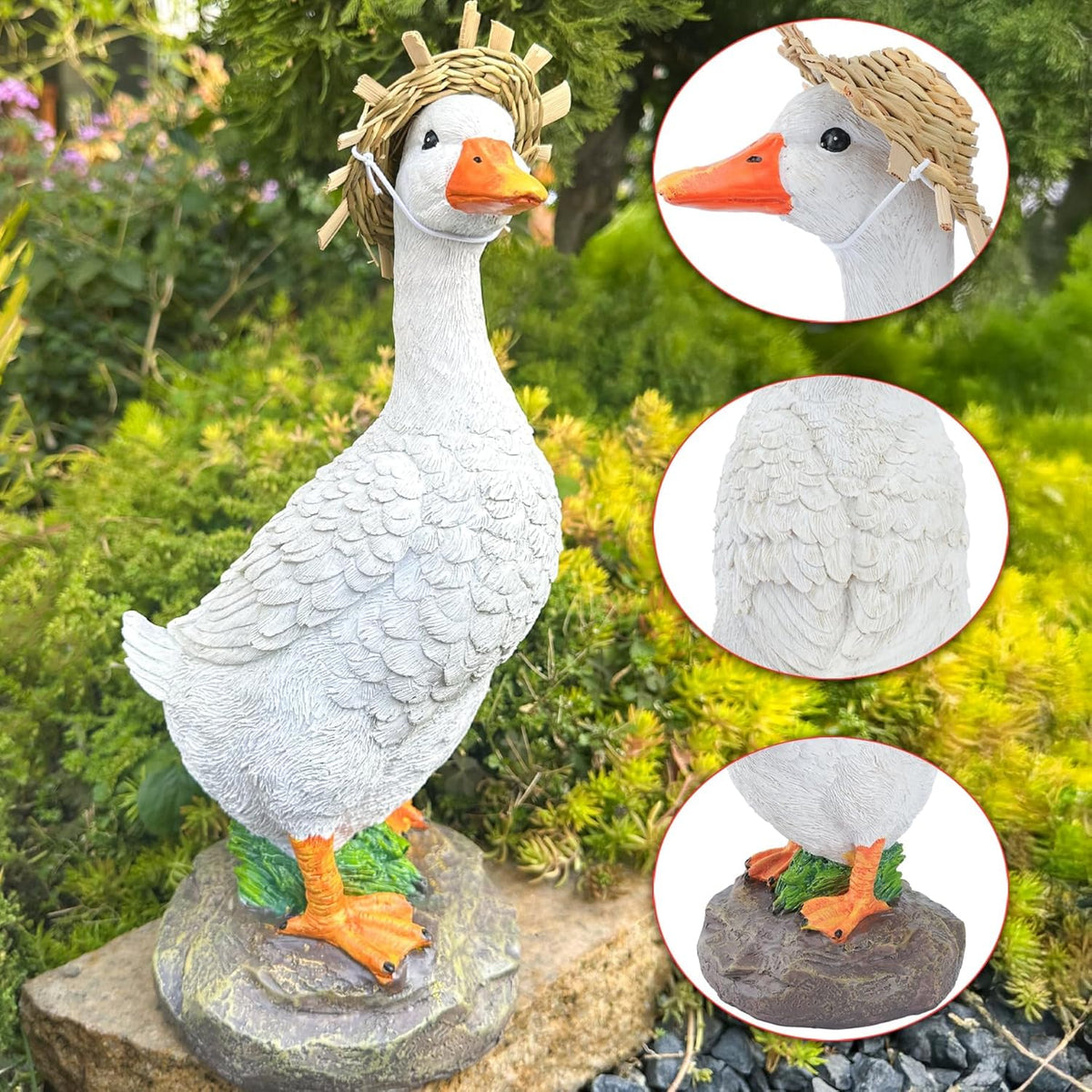 Realistic Duck Statues, Funny Duck Fence Decoration, Resin Duck Decor, Outdoor Animal Statue, Duck