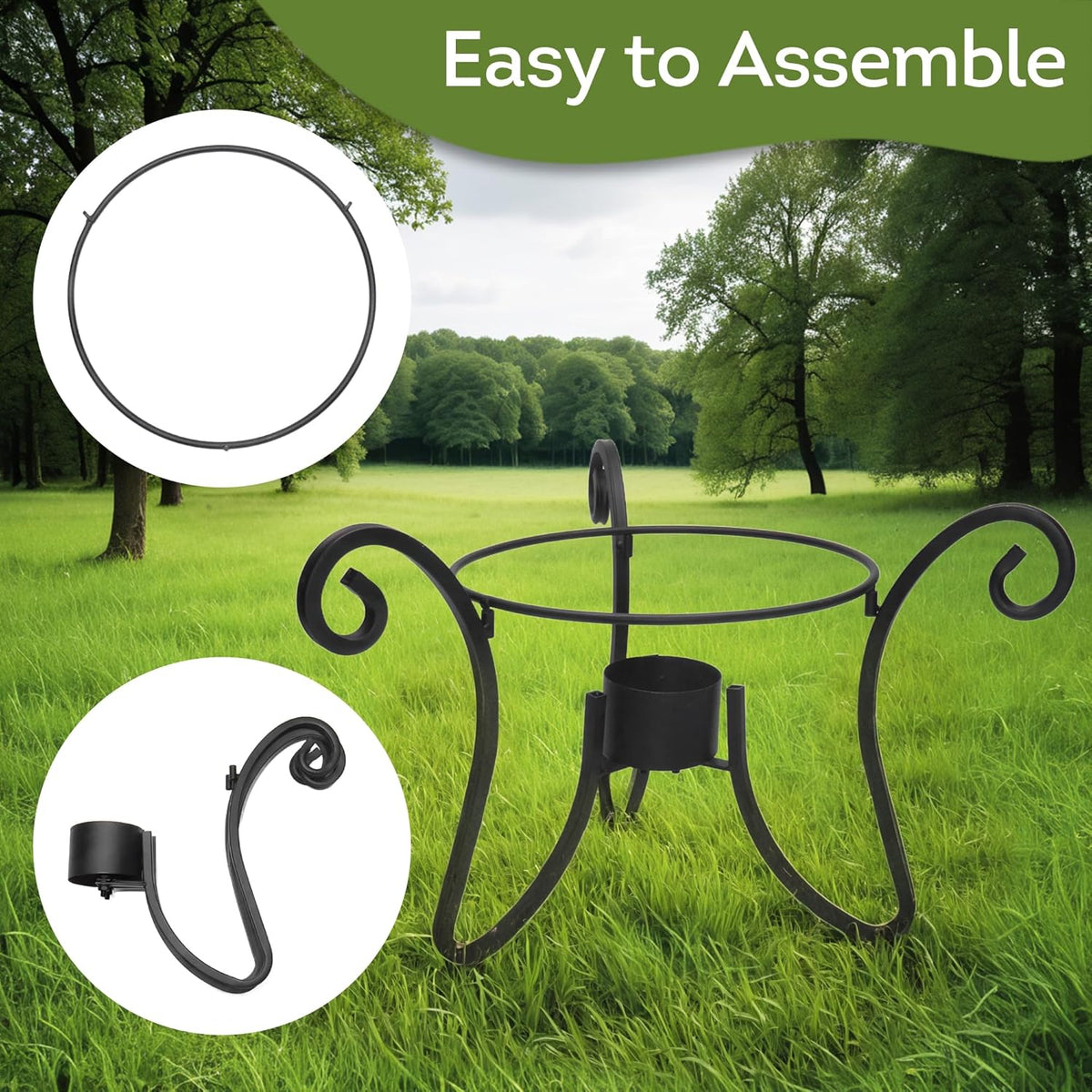 Lily's Home Foldable Metal Gazing Ball Stand - Durable Rust-Resistant Display Stand for 10 to 12