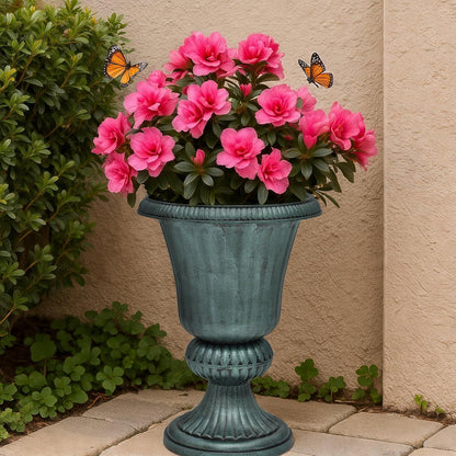 Magshion 20" Urn Planters for Outdoor Plants, Large Decorative Front Porch Planters Set of 2
