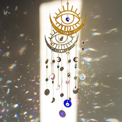 H&D HYALINE & DORA Crystal Suncatcher Evil Eye Sun Catchers for Windows Hanging Indoor Outdoor Home