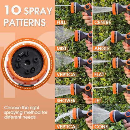 Garden Hose Nozzles,Hose Spray Nozzle with Adjustable 10 Watering Patterns