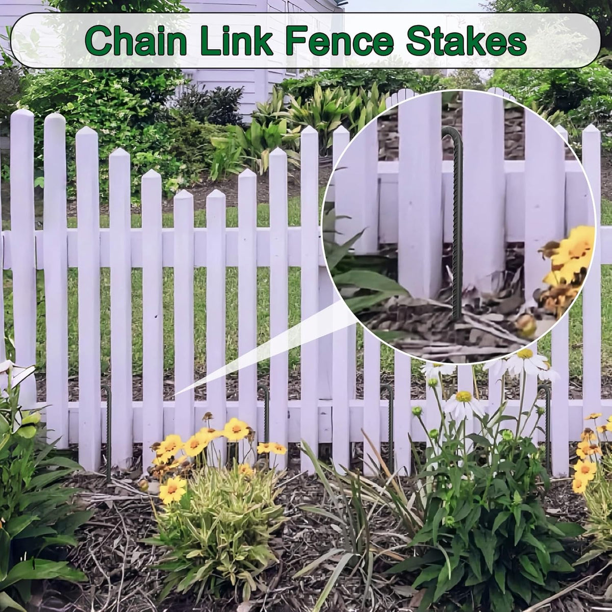J Hook Rebar Stakes - 36 Inch, 3/8 Inch Diameter Steel Tent Stakes - Heavy Duty Chain Link Fence &