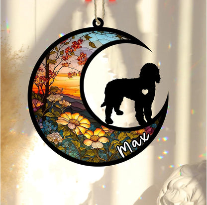 Personalized Dog Memorial, Custom Name Labradoodle Dog Christmas Ornament with Name, Custom Breeds